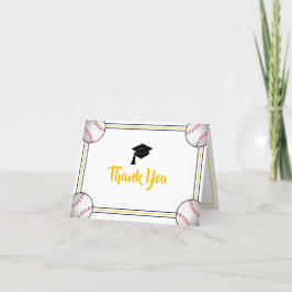 Navy & Gold Afstuderen Bedankkaart