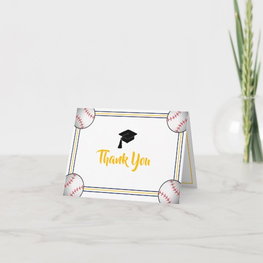 Navy & Gold Afstuderen Bedankkaart (Voorkant)