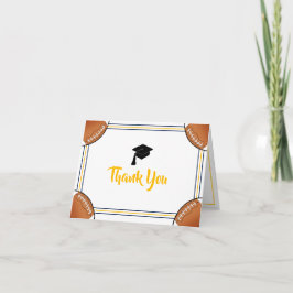 Navy & Gold Afstuderen Bedankkaart