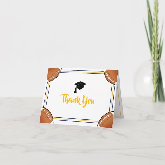 Navy & Gold Afstuderen Bedankkaart (Voorkant)