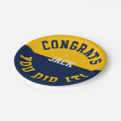 Navy & Gold Afstuderen Gefeliciteerd - je hebt het Papieren Bordje (Gekanteld)