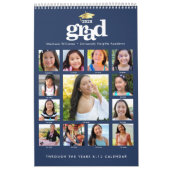 Navy Gold Afstuderen K-12 Fotocollage 15 maanden Kalender (Hoes)