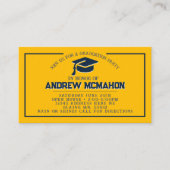 Navy & Gold Afstuderen Mini Afstuderen Uitnodiging (Voorkant)