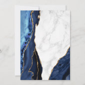 Navy Gold Agaat Marmer Verrassing 70e Verjaardag Kaart (Achterkant)