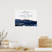Navy Gold Agate Geode Marble Wedding Poster (Keuken)