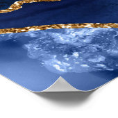 Navy Gold Agate Wedding 8 Tables Seating Chart Poster (Hoek)