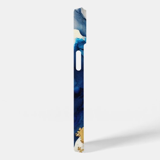 Navy Gold Alcohol Ink Waterverf Splash Wash Trend Case-Mate iPhone Case (Achterkant / Rechts)