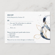 Navy Gold Ampersand Suite RSVP