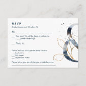 Navy Gold Ampersand Suite RSVP Informatiekaartje (Voorkant)