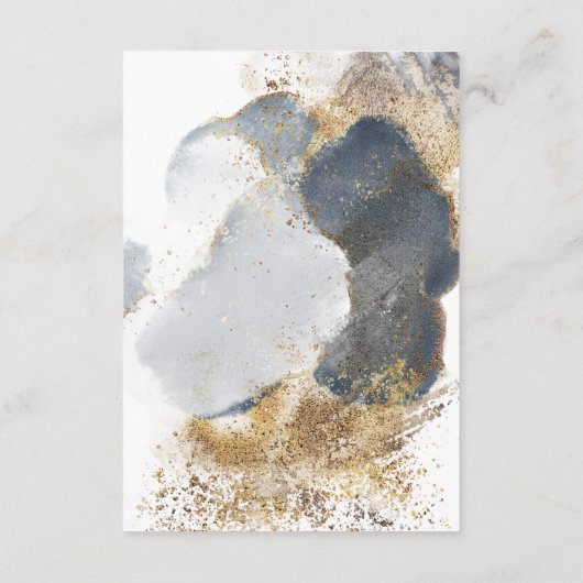 Navy Gold Ampersand Suite RSVP Informatiekaartje (Achterkant)