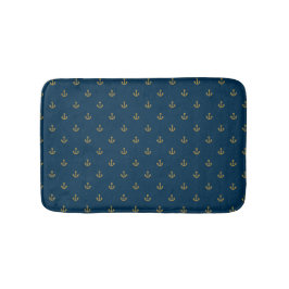 Navy Gold Anchor Pattern Badmat