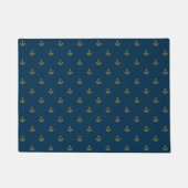 Navy Gold Anchor Pattern Deurmat (Voorkant)