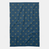 Navy Gold Anchor Pattern Theedoek (Verticaal)