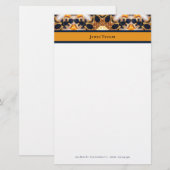 Navy & Gold Ant Cathedral | Persoonlijke artikelen Briefpapier (Voorkant / Achterkant)