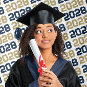 Navy & Gold ANY Class Jaar Afstuderen Achtergrond Wandkleed