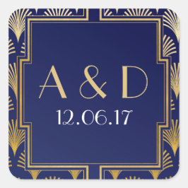 Navy & Gold Art Deco 1920's Ronde Stickers Label