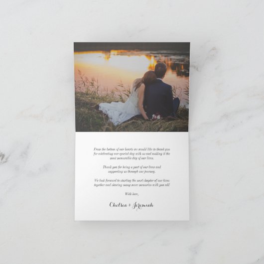 Navy Gold Art Deco Aangepaste foto Hartelijk dank Bedankkaart (Binnen)