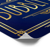 Navy Gold Art Deco BUBBLY BAR Sign Print (Hoek)