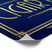 Navy Gold Art Deco CIGAR BAR Print (Hoek)
