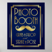 Navy Gold Art Deco FOTO BEIDE Sign Print (Voorkant)