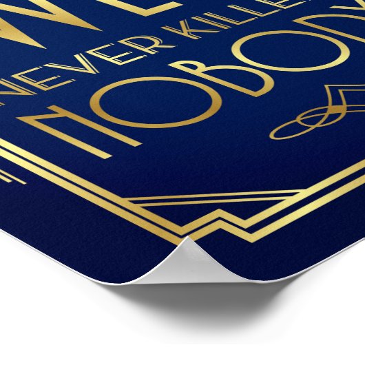 Navy Gold Art Deco - KLEINE SCHAKELAAR - SCHEMA Poster (Hoek)