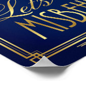 Navy Gold Art Deco LAAT MISBEHEERSSCHEMA afdrukken Poster (Hoek)