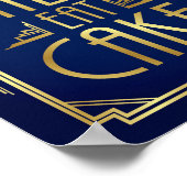 Navy Gold Art Deco LAAT ZE EAT CAKE Print (Hoek)