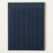 Navy Gold Art Deco Leaf - gepersonaliseerde planne Planner (Achterkant)