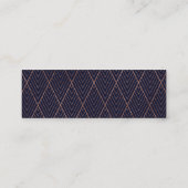 Navy Gold Art Deco Pattern - Aangepaste adreskaart Mini Visitekaartje (Achterkant)