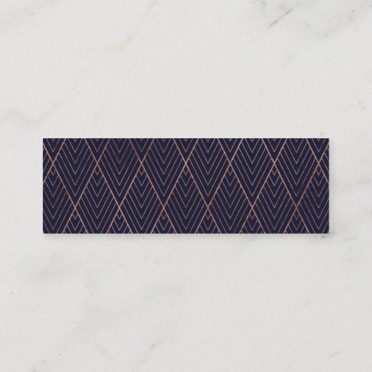 Navy Gold Art Deco Pattern - Aangepaste adreskaart Mini Visitekaartje (Achterkant)