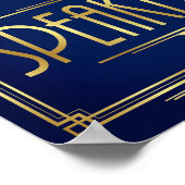 Navy Gold Art Deco SPEAKEASY Sign Print (Hoek)