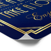 Navy Gold Art Deco WEDDING TREAT Sign Print (Hoek)