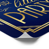 Navy Gold Art Deco WELKOM NAAR ONZE KLEINE PARTIJ Poster (Hoek)