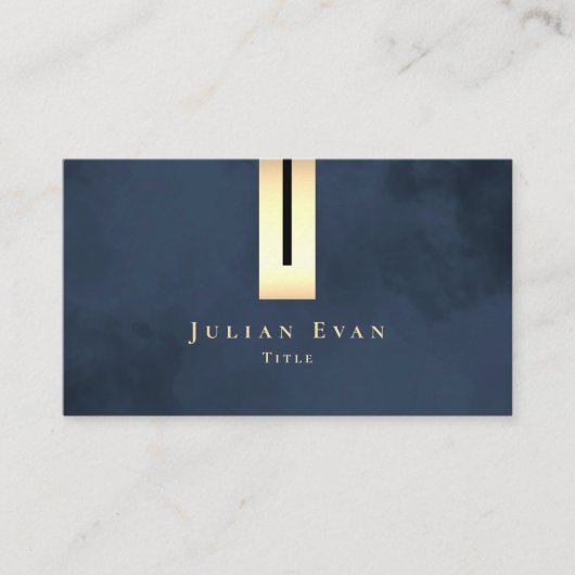 Navy Gold Artistic Luxury Elegant Visitekaartje (Voorkant)