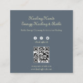 Navy & Gold Astrological Square Business Card Vierkante Visitekaartje (Achterkant)