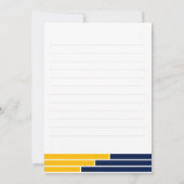 Navy & Gold Bars Afstudeerder Party Dank u Bedankkaart (Achterkant)