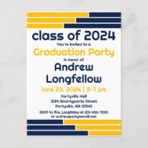 Navy & Gold Bars Afstudeerfeest