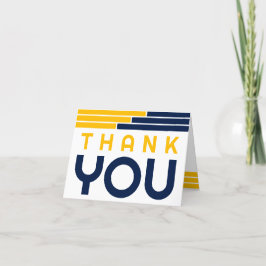 Navy & Gold Bars Afstuderen Dank u Bedankkaart