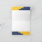 Navy & Gold Bars Afstuderen Dank u Bedankkaart (Binnen)