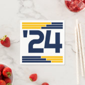 Navy & Gold Bars Klasse van '24 Afstudeerder Party Servet (Insitu)