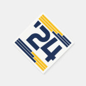 Navy & Gold Bars Klasse van '24 Afstudeerder Party Servet (Hoek)