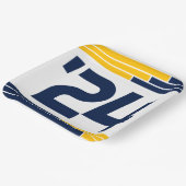 Navy & Gold Bars Klasse van '24 Afstuderen Papieren Bordje (Gebogen)