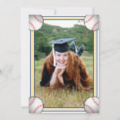 Navy & Gold Baseball Graduy Party Kaart (Achterkant)