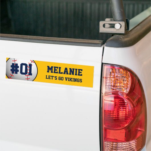 Navy Gold Baseball Team Bumpersticker (Op Truck)