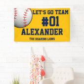 Navy Gold Baseball Team Spirit Spandoek (Insitu)