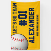 Navy Gold Baseball Team Spirit Spandoek (Verticaal)