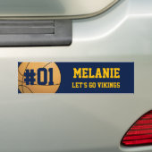 Navy Gold Basketball Team Bumpersticker (Op auto)