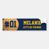 Navy Gold Basketball Team Bumpersticker (Voorkant)