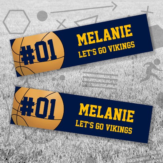 Navy Gold Basketball Team Bumpersticker