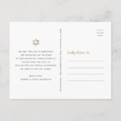 Navy Gold Bat Mitzvah Save the Date Modern Script Uitnodiging Briefkaart (Achterkant)